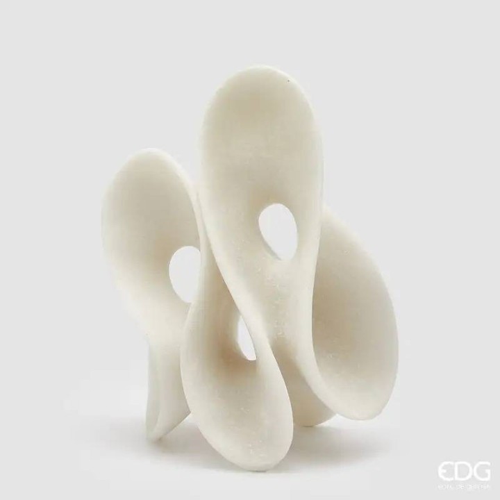 EDG Scultura Fluid Design ceramica avorio alta 31,5 cm