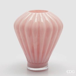 EDG Enzo De Gasperi Vaso Diamante in vetro rosa alto 35 cm