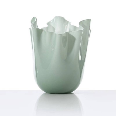 Venini – Vaso Fazzoletto in Vetro Soffiato Opalino colore...