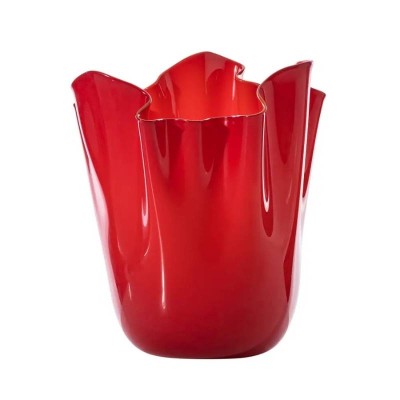 Venini – Vaso Fazzoletto in Vetro Soffiato Opalino colore...