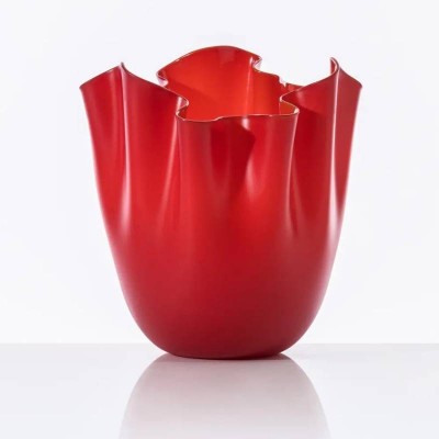 Venini – Vaso Fazzoletto in Vetro Soffiato Opalino colore...