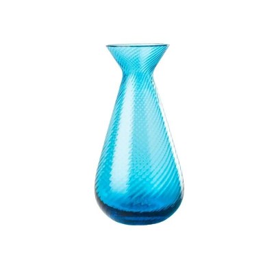 Venini - Vaso Gemme Rigadin Acquamare H 15,5 cm in Vetro...