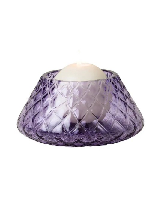 Venini - Portacandele LELE Balloton Lilla Ø 18 cm in Vetro Soffiato di Murano