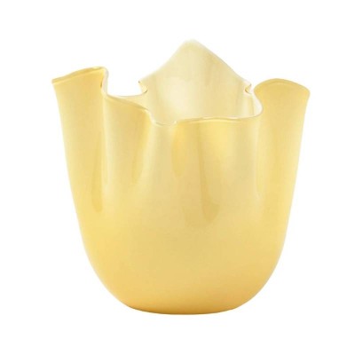 Vaso Venini Fazzoletto H31 cm - Colore Burro in Vetro di...