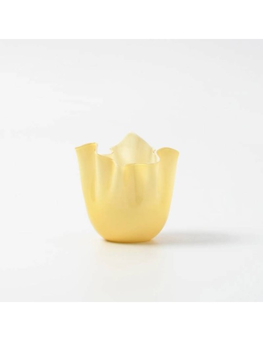 Vaso Venini Fazzoletto H13 cm - Colore Burro in...