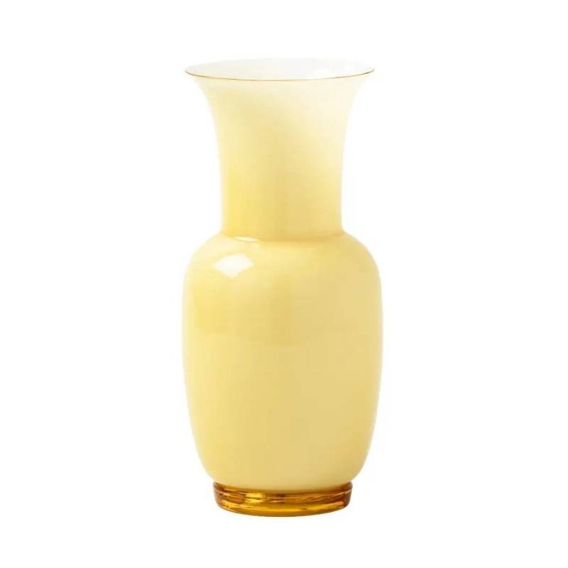 Vaso Venini Opalino H30 cm - Colore Burro in Vetro di Murano