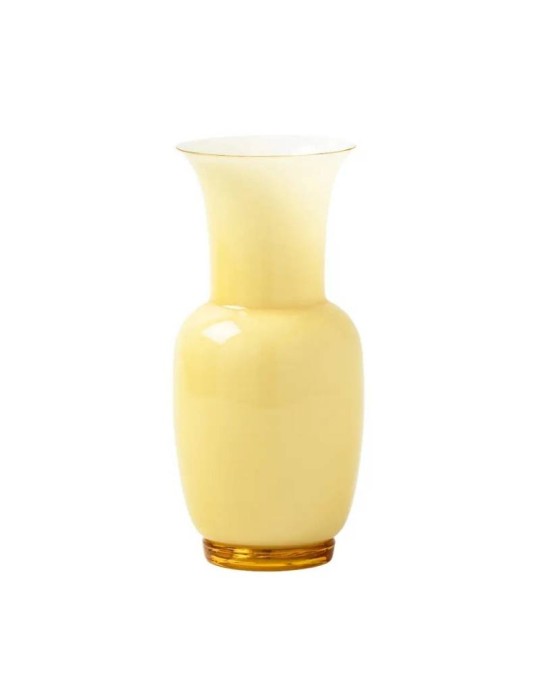 Vaso Venini Opalino H30 cm - Colore Burro in Vetro di Murano