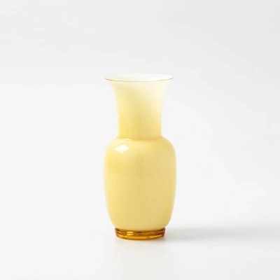 Vaso Venini Opalino H30 cm - Colore Burro in Vetro di Murano 2