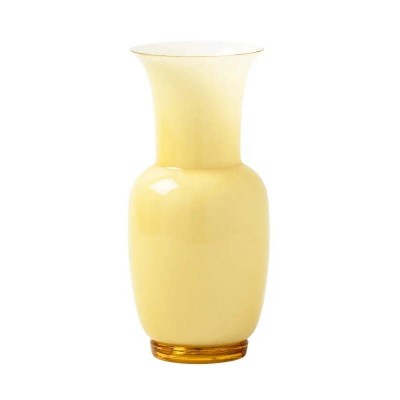 Vaso Venini Opalino H36 cm - Colore Burro in Vetro di Murano
