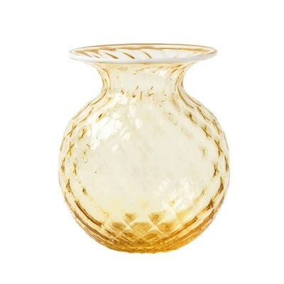 Vaso Venini Balloton Fiori H21,3 cm - Burro e Cristallo...