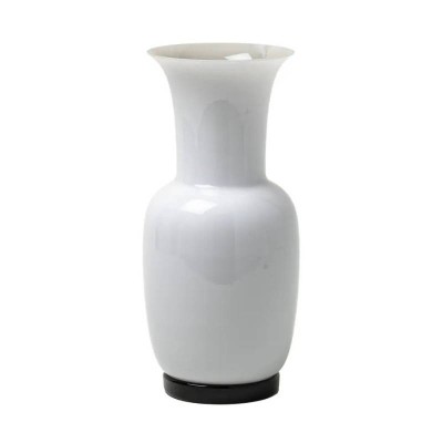Vaso Venini Opalino H36 cm - Colore Snow in Vetro di Murano