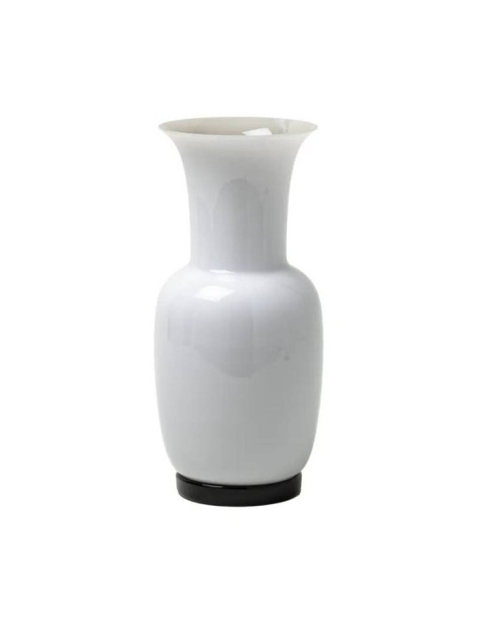 Vaso Venini Opalino H36 cm - Colore Snow in Vetro di Murano