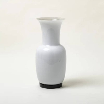 Vaso Venini Opalino H36 cm - Colore Snow in Vetro di Murano 2