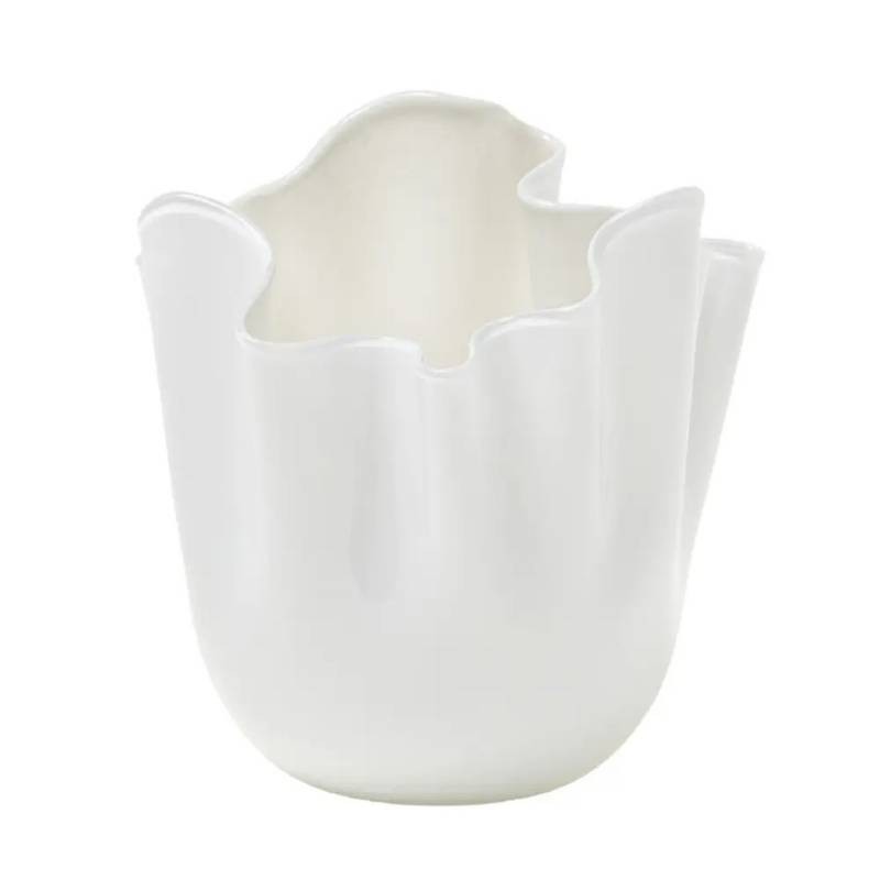 Vaso Fazzoletto H13,5 cm Venini – Color Snow in Vetro di Murano