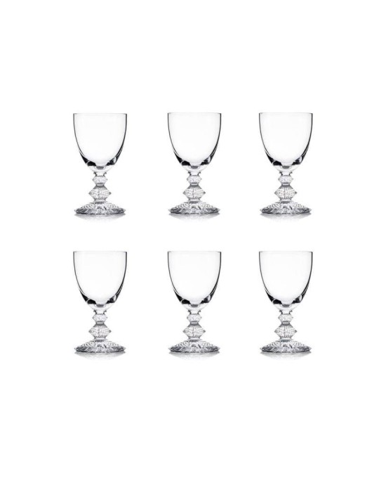 Rogaska Set 6 Calici Acqua Windsor h 12,5 cm in Pregiato Cristallo