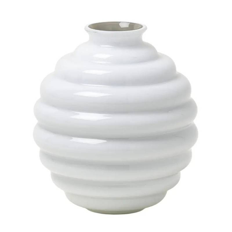 Venini Vaso Decò H29 cm in Vetro di Murano Snow – Design Napoleone Martinuzzi