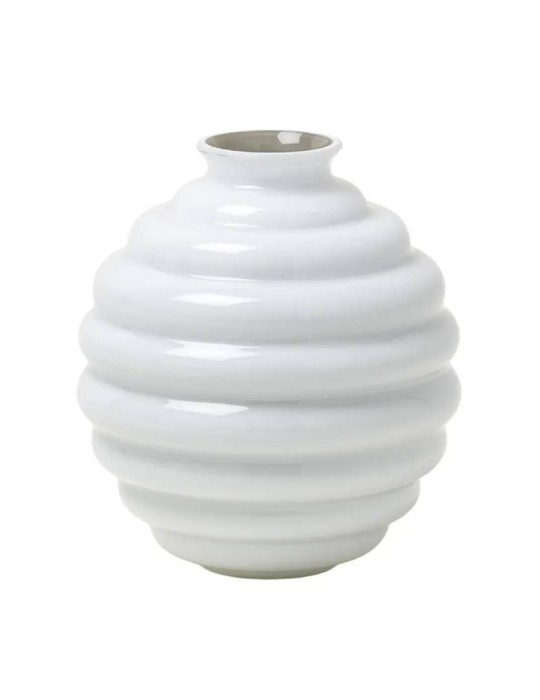 Venini Vaso Decò H29 cm in Vetro di Murano Snow – Design Napoleone Martinuzzi