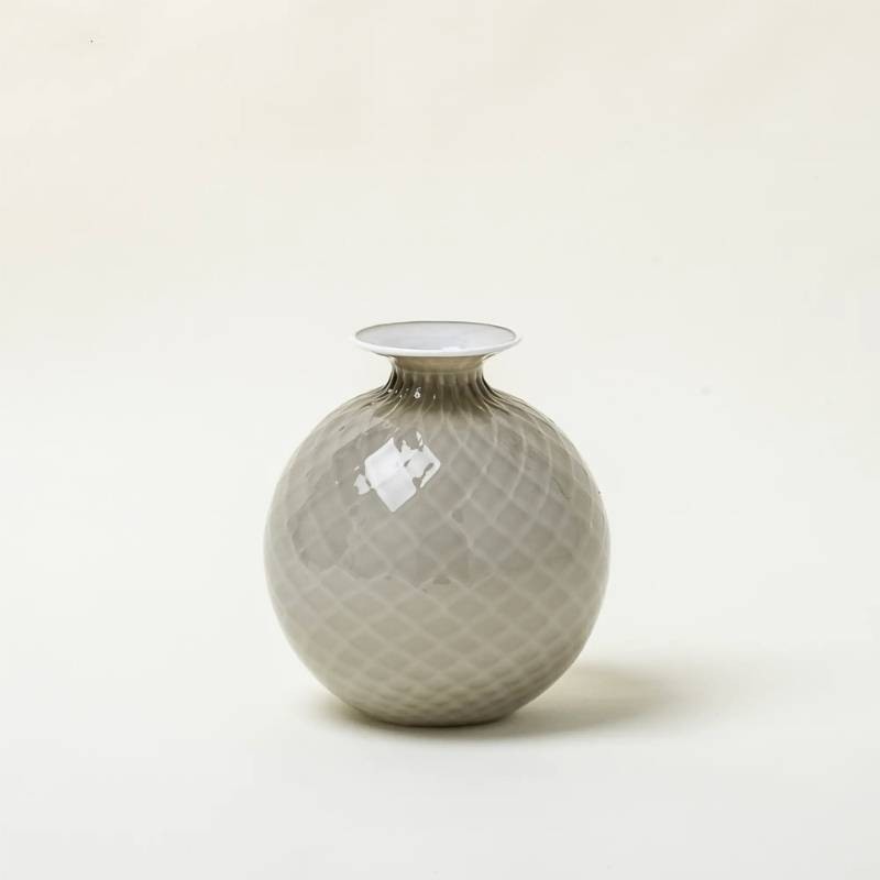 Venini Vaso Monofiore Balloton H16,5 cm Snow e...