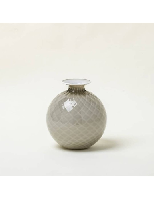 Venini Vaso Monofiore Balloton H24,5 cm Snow e...