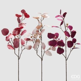 EDG Enzo De Gasperi Ramo di eucalipto in velluto rosso 90 cm