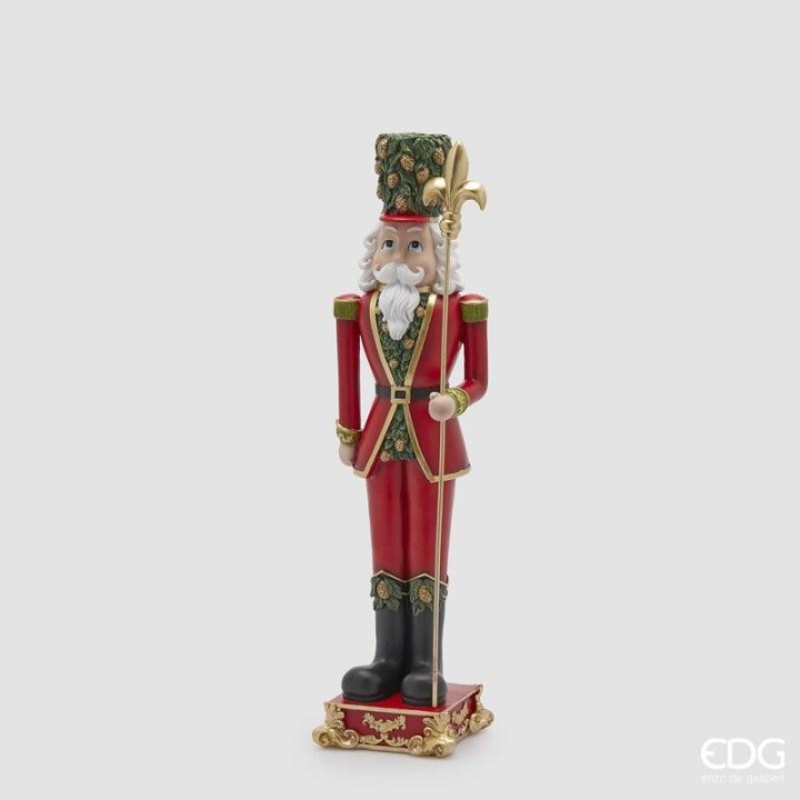 EDG Soldatino schiaccianoci verde e rosso alto 51,5 cm