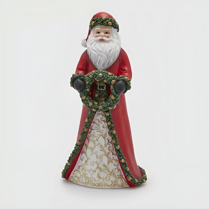 EDG Babbo Natale con corona in poliresina alto 39 cm