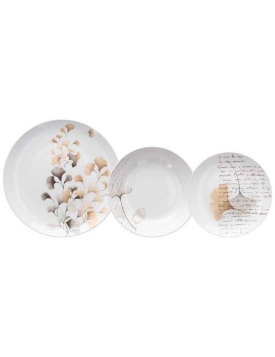 Servizio Piatti 18 Pezzi Poesia Beige Tognana in Porcellana – Linea Madison