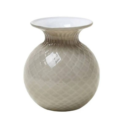 Vaso Balloton Fiori Venini in Vetro di Murano Snow e...
