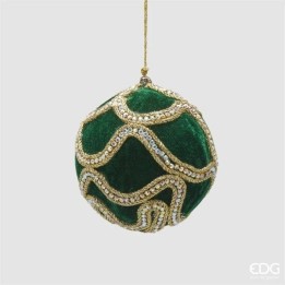 EDG Pallina di Natale Decogemme verde e oro Ø 10 cm