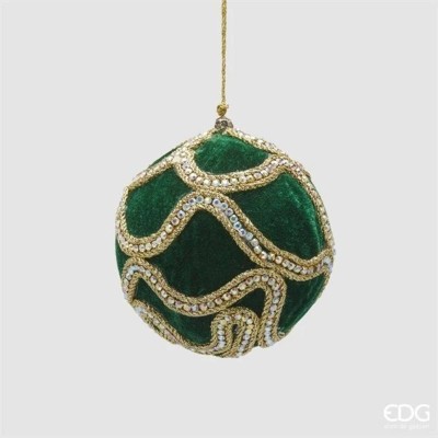Palla di Natale Decogemme Verde Oro Ø 10 cm EDG Enzo De...