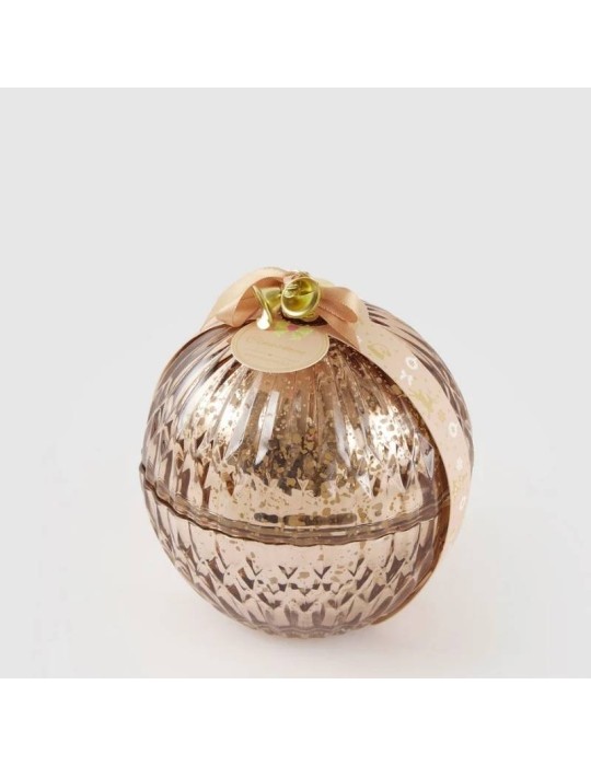 EDG Candela Profumata Sfera di Natale 13 cm Champagne - Fragranza Cannella