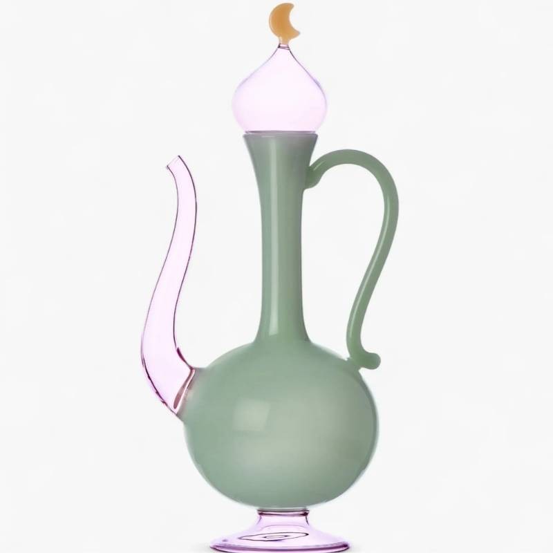 Brocca in Vetro Borosilicato Sogni d'Oriente Verde/Rosa Ichendorf Milano – Design Alessandra Baldereschi
