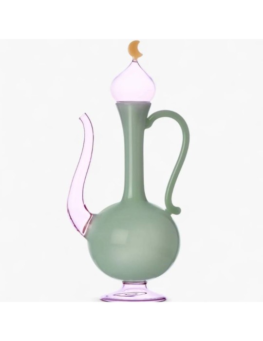 Brocca in Vetro Borosilicato Sogni d'Oriente Verde/Rosa Ichendorf Milano – Design Alessandra Baldereschi
