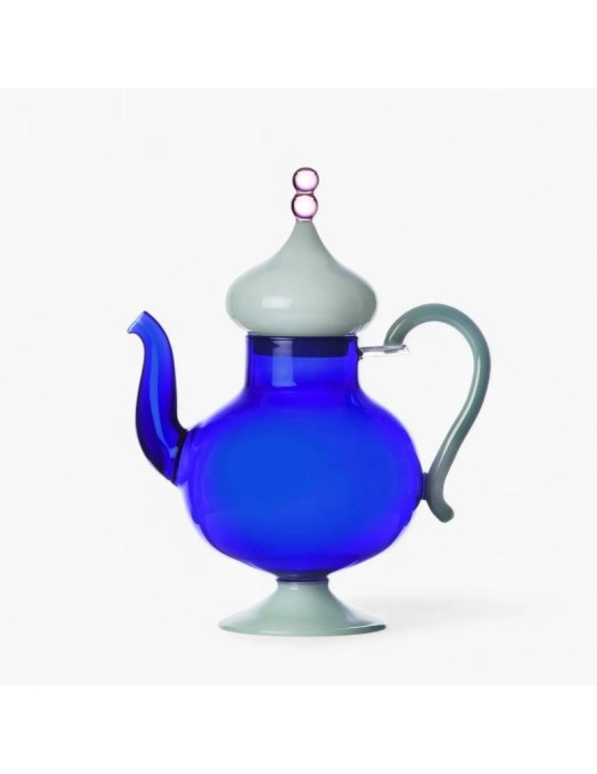 Teiera / Caffettiera in Vetro Borosilicato Sogni d'Oriente Blu/Verde Opaco Ichendorf Milano – Design Alessandra Baldereschi