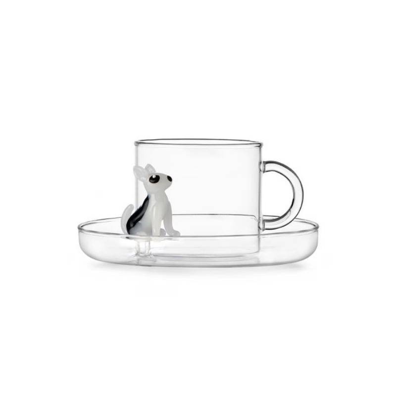 Tazza da Tè con Piattino Bull Terrier Dogs Ichendorf Milano – Design Alessandra Baldereschi