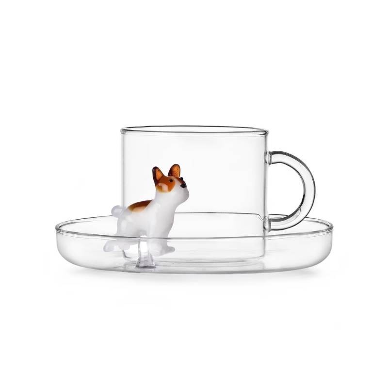 Tazza da Tè con Piattino French Bulldog Dogs Ichendorf Milano – Design Alessandra Baldereschi
