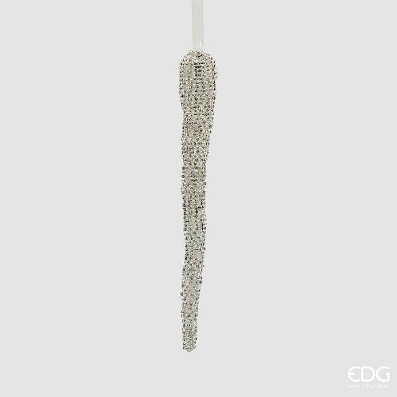 Enzo De Gasperi Addobbo Ghiacciolo Natalizio H23 cm – Silver