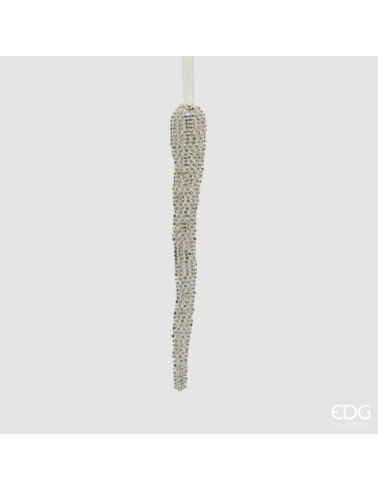 Enzo De Gasperi Addobbo Ghiacciolo Natalizio H23 cm – Silver