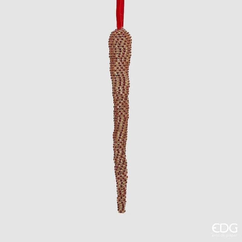 Enzo De Gasperi Addobbo Ghiacciolo Natalizio H23 cm – Rosso