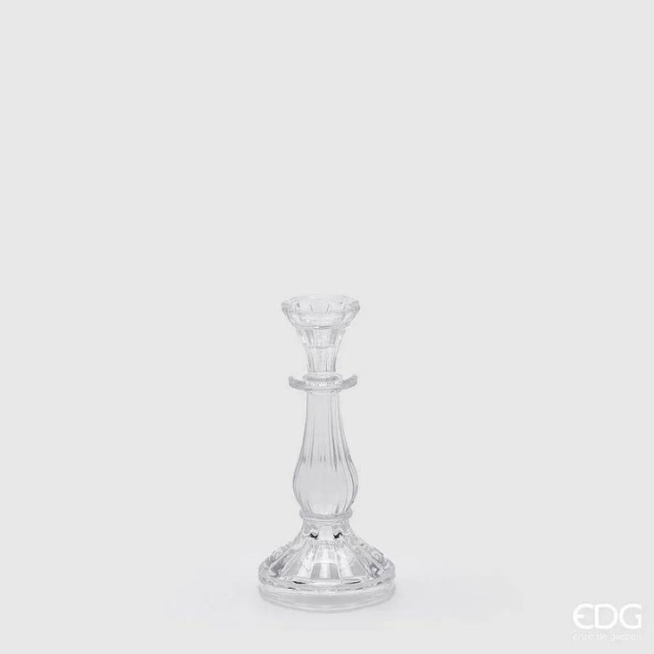EDG Enzo De Gasperi Portacandela Crystal sinuoso alto 22 cm