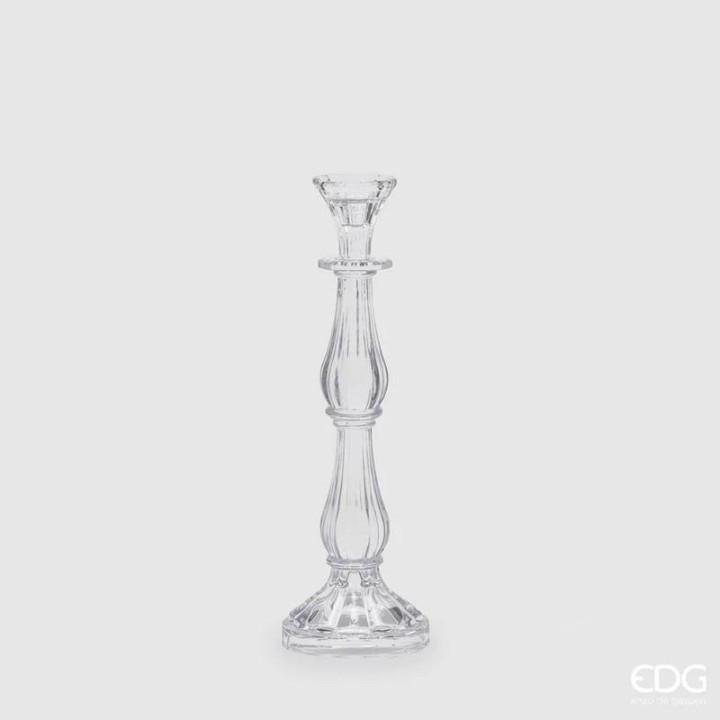 EDG Enzo De Gasperi Portacandela Crystal sinuoso alto 31 cm