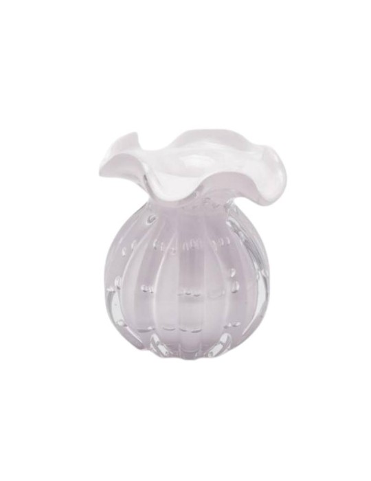 Enzo De Gasperi Vaso Sacchetto H12 cm D10 cm in Vetro Pink Waterproof