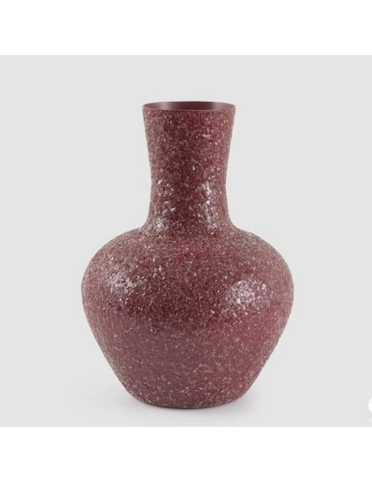 Vaso Crackle Anfora in Metallo Dark Pink H38 D26 cm - Enzo De Gasperi (EDG)