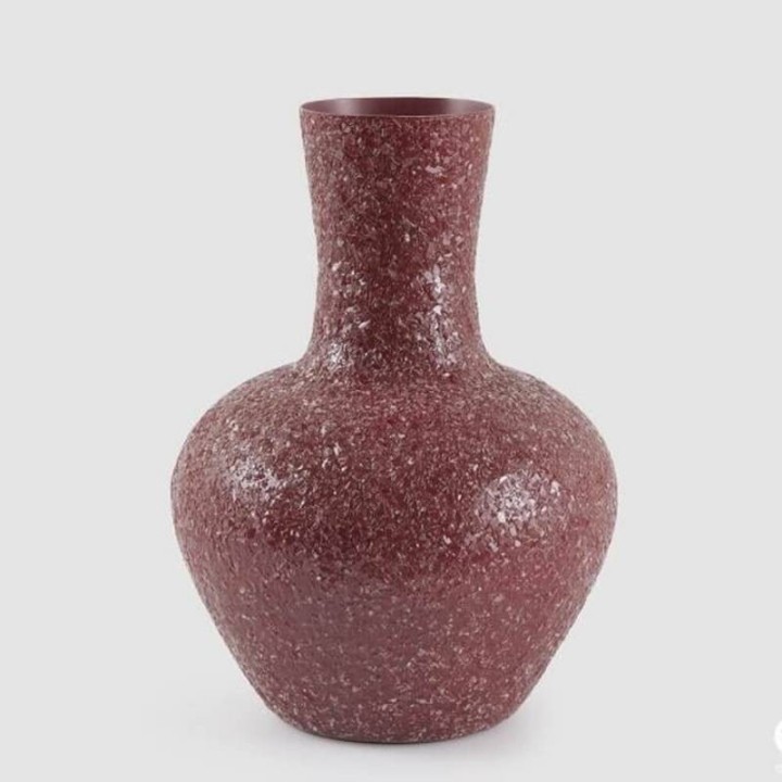EDG Enzo De Gasperi Vaso anfora Crackle metallo rosa 38 cm
