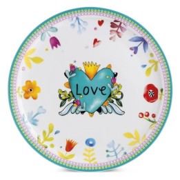 Egan Piatto da torta Love turchese in porcellana Ø 31 cm