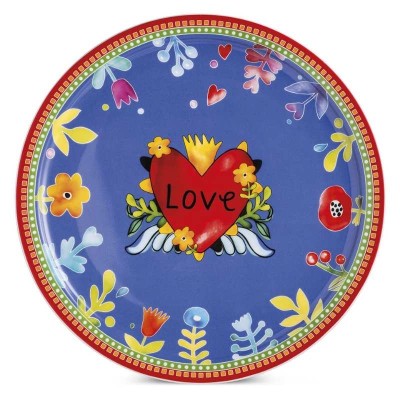 Piatto Torta Love Rosso D31 cm in Porcellana - Egan