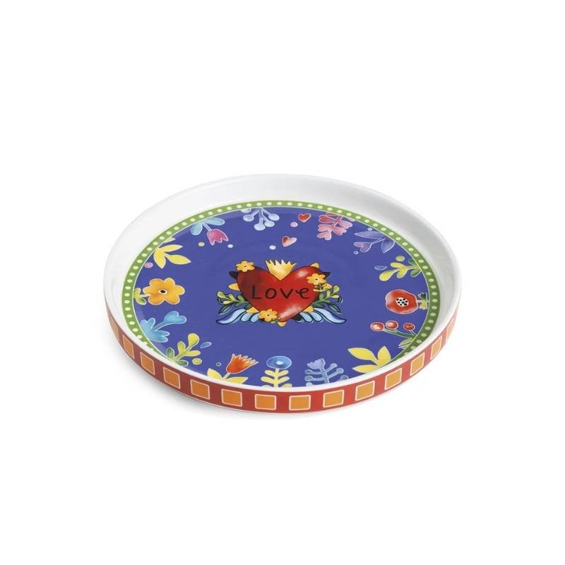 Vassoio Love Rosso D20 cm in New Bone China - Egan