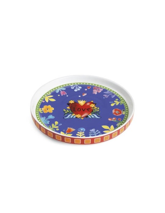 Vassoio Love Rosso D20 cm in New Bone China - Egan