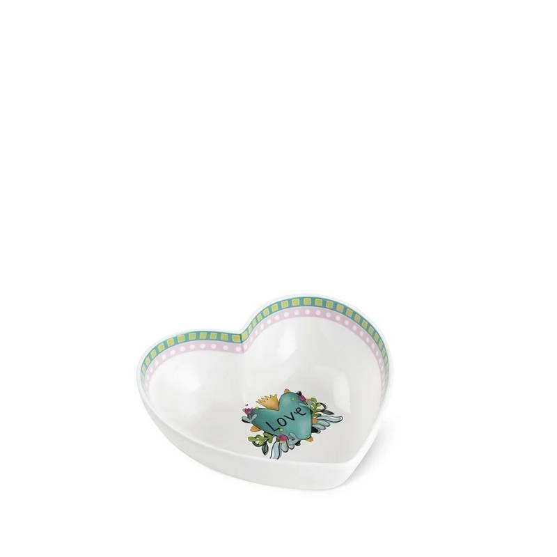 Vuotatasche Love Turchese 17x5 cm in New Bone China - Egan