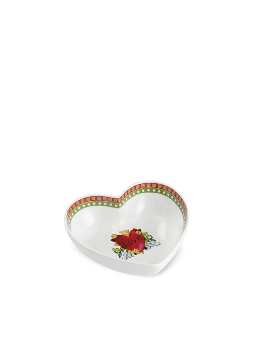 Vuotatasche Love Rosso 17x5 cm in New Bone China - Egan